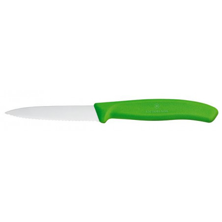 Victorinox Swiss Classic Nóż do jarzyn, ząbkowany, 80mm, zielony
