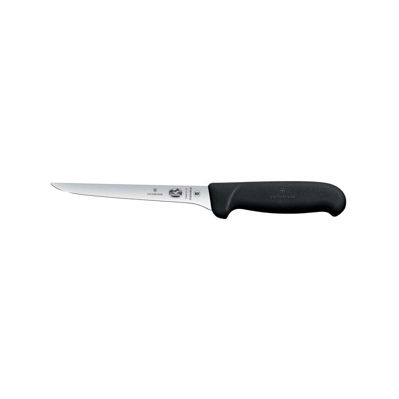 Victorinox Fibrox Nóż do trybowania z zagiętym ostrzem 15 cm, czarny