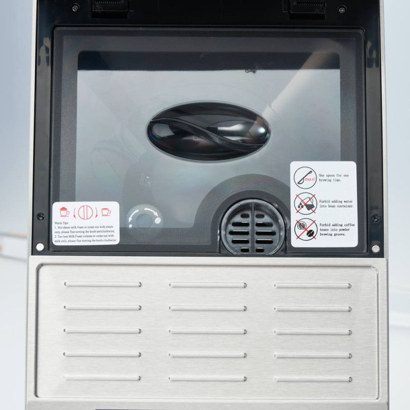 Ekspres automatyczny do kawy z wysuwanymi szufladami, stal nierdzewna
