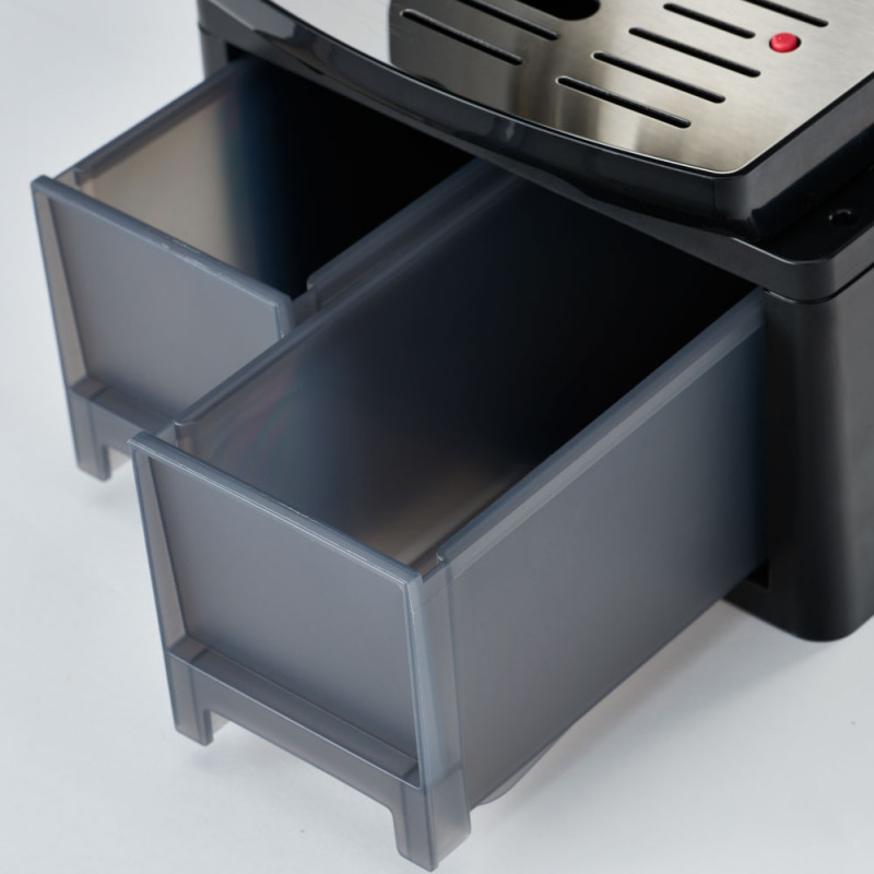 Ekspres automatyczny do kawy z wysuwanymi szufladami, stal nierdzewna