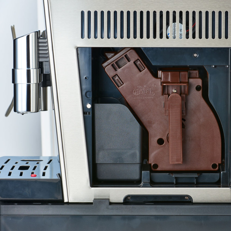 Ekspres automatyczny do kawy z wysuwanymi szufladami, stal nierdzewna