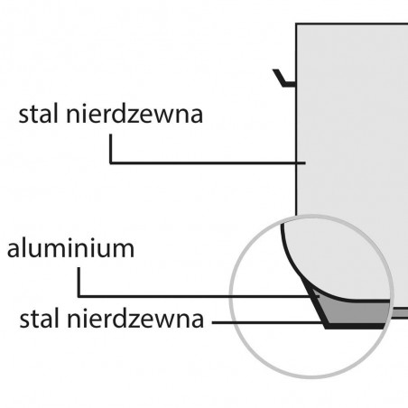 Garnek średni z pokrywką, stalowy, Ø 240 mm, V 7.2 l