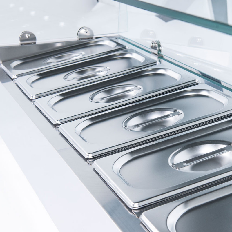 Witryna chłodnicza nastawna z szybą, 7 x GN 1/4