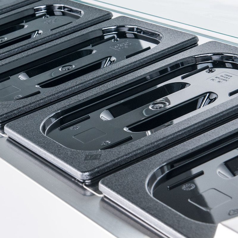 Witryna chłodnicza nastawna z szybą, 5 x GN 1/4