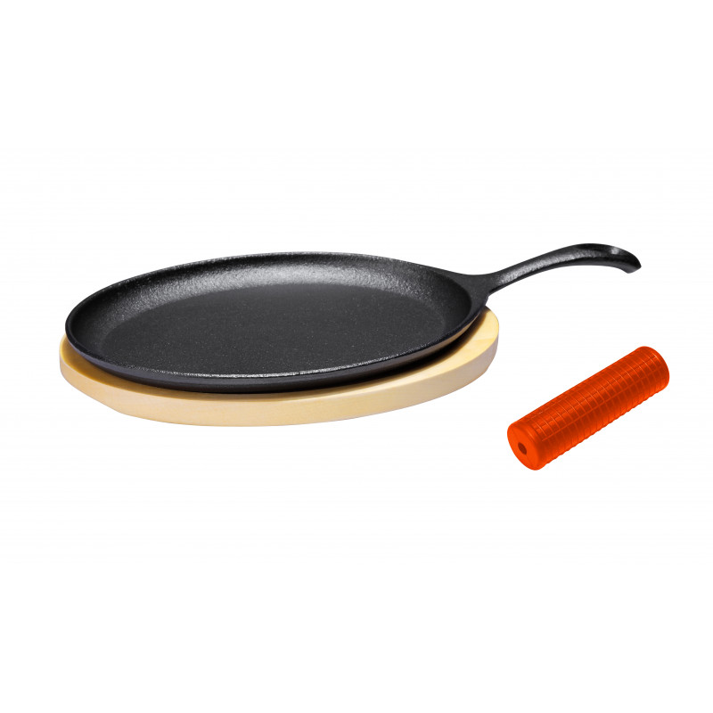 Mini patelnia żeliwna z uchwytem, 370x180 mm