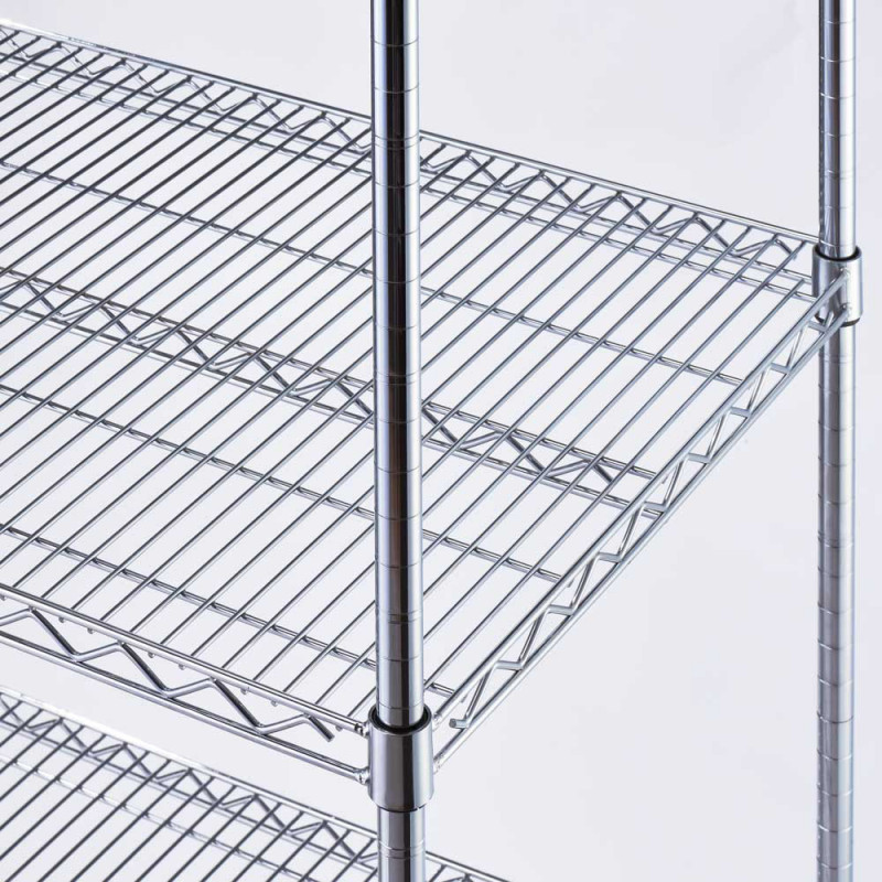 Regał chromowany, 4 półki, składany, 1213x610x1800 mm