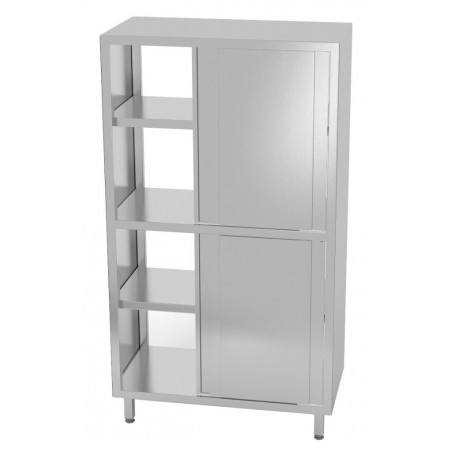 Szafa przelotowa ze stali nierdzewnej drzwi suwane dzielone 1200x500x1800