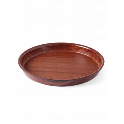 Taca antypoślizgowa drewniana - okrągła 360mm z wysokim rantem Hendi | 507766