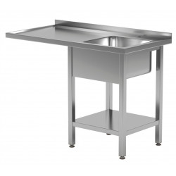 Stół ze zlewem jednokomorowym, półką i miejscem na zmywarkę lub lodówkę 1200x700x850mm