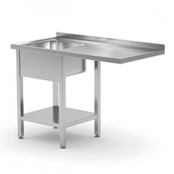 Stół ze zlewem jednokomorowym, półką i miejscem na zmywarkę lub lodówkę 1600x700x850mm