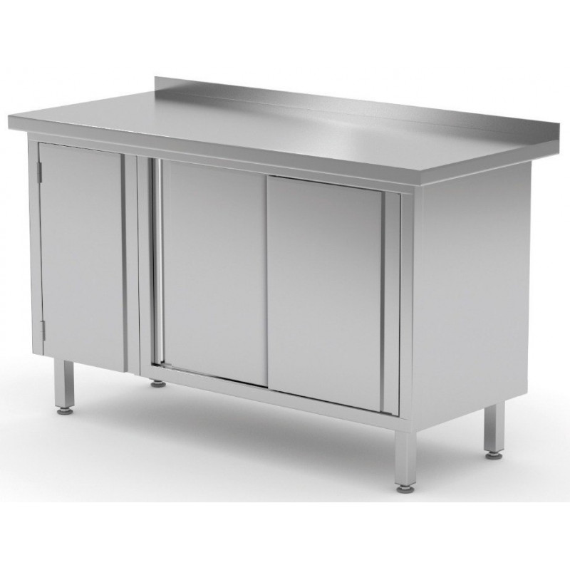 Stół przyścienny z szafką i drzwiami suwanymi 1300x700x850mm