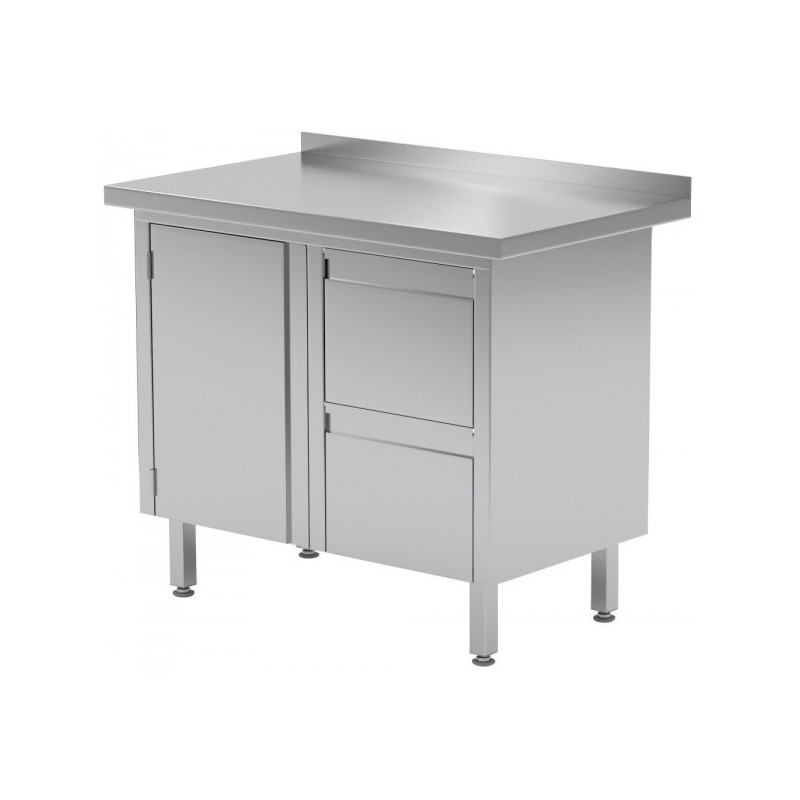 Stół przyścienny szafka z dwiema szufladami i drzwiami na zawiasach 830x700x850mm