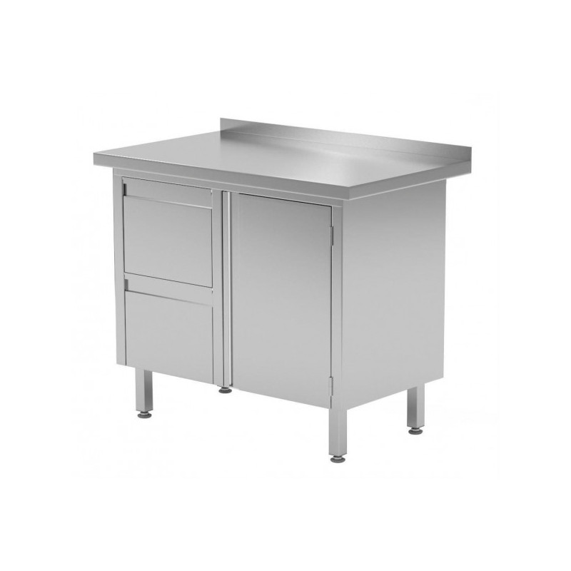 Stół przyścienny szafka z dwiema szufladami i drzwiami na zawiasach 830x700x850mm