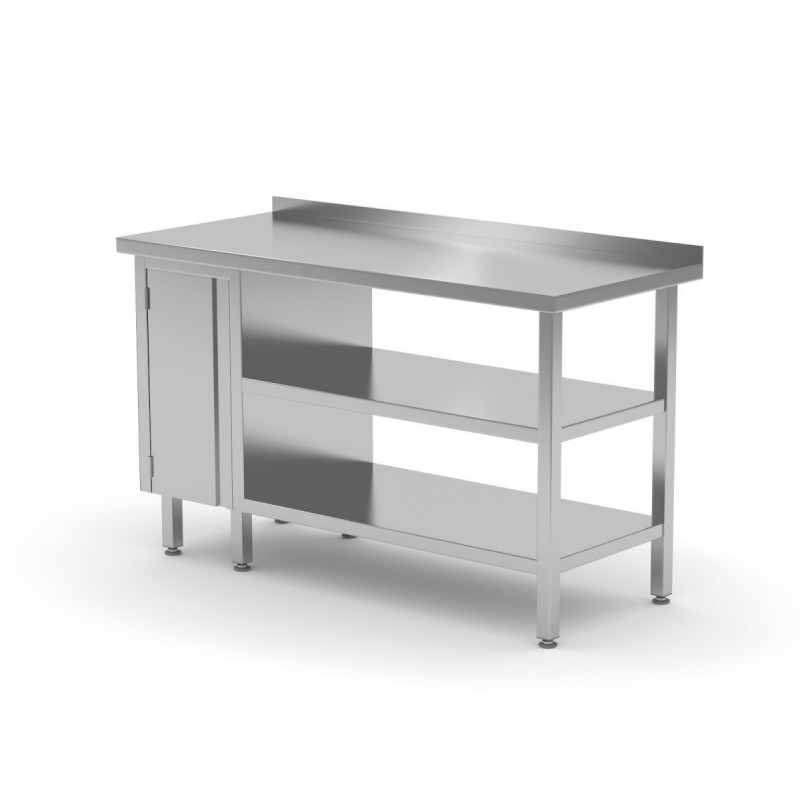Stół przyścienny szafka z drzwiami na zawiasach i dwiema półkami 1200x600x850mm