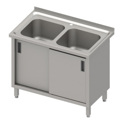 Stół ze zlewem 2-kom.,drzwi suwane 1000x600x850 mm