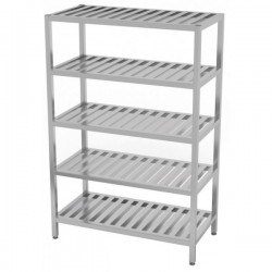 Regał magazynowy ze stali nierdzewnej gretingowy 5-półkowy 1100x700x1800mm