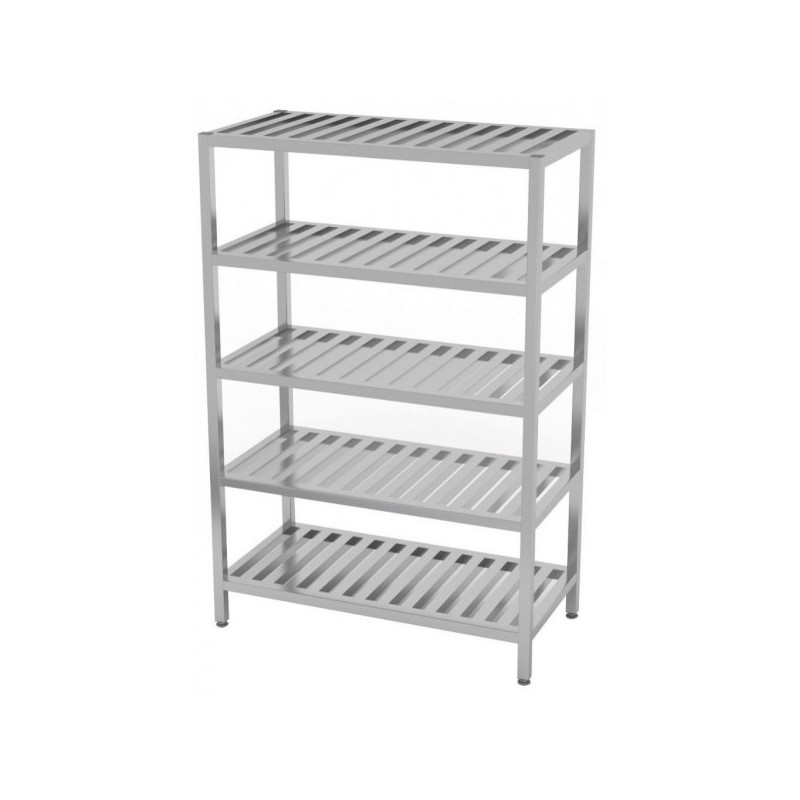 Regał magazynowy ze stali nierdzewnej gretingowy 5-półkowy 1100x600x1800mm