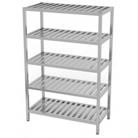 Regał magazynowy ze stali nierdzewnej gretingowy 5-półkowy 700x400x1800mm