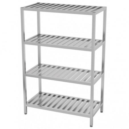 Regał magazynowy ze stali nierdzewnej gretingowy 4-półkowy 1100x600x1800mm