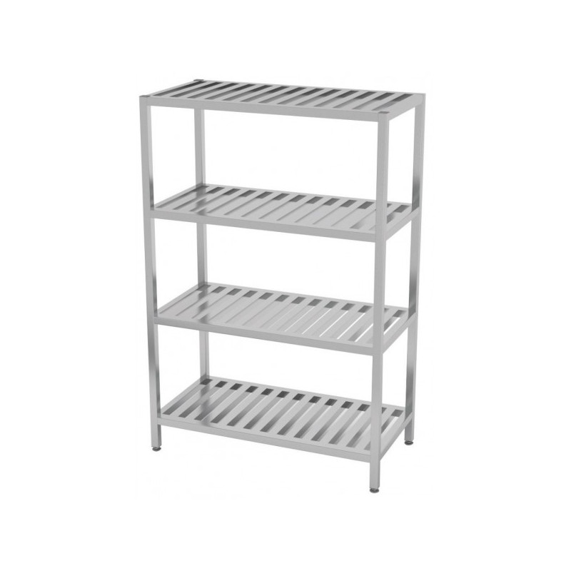 Regał magazynowy ze stali nierdzewnej gretingowy 4-półkowy 1000x400x1800mm