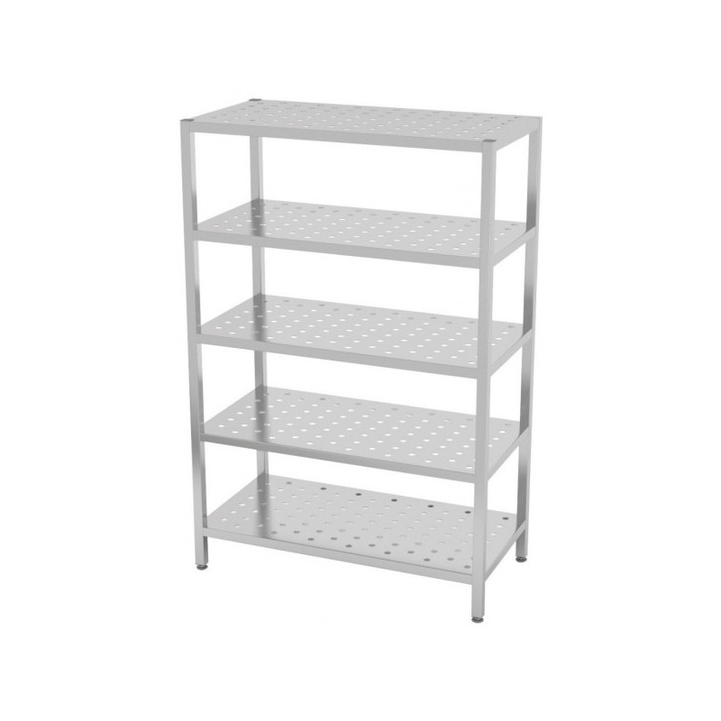 Regał magazynowy ze stali nierdzewnej perforowany 5-półkowy 1000x700x1800mm