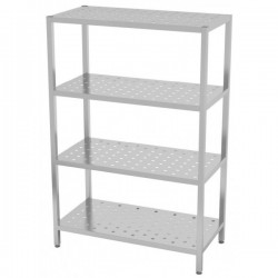 Regał magazynowy ze stali nierdzewnej perforowany 4-półkowy 600x600x1800mm