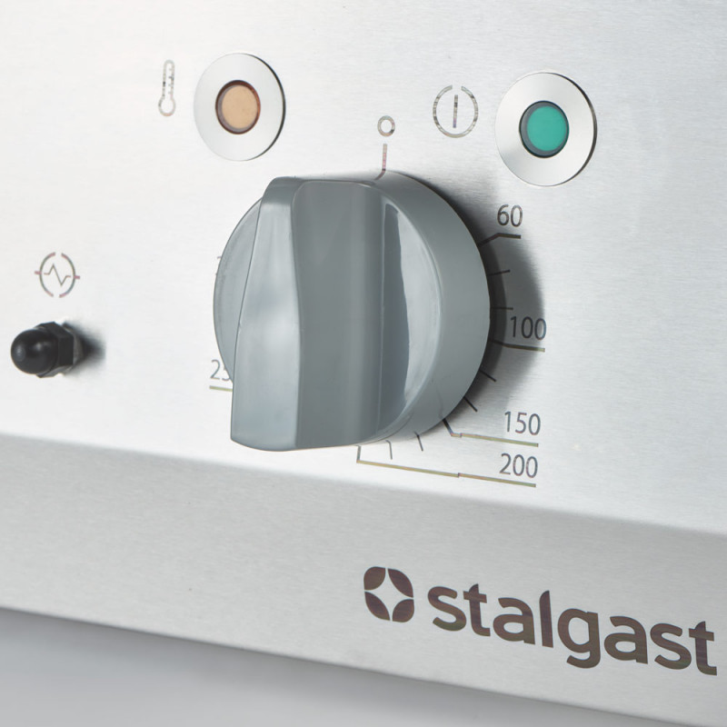 Płyta grillowa elektryczna, gładko-ryflowana, 8.1 kW, chrom