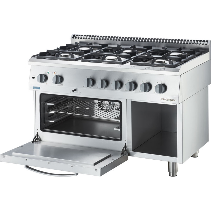 Kuchnia gazowa ECO z piekarnikiem elektrycznym, 6-palnikowa, P 25.5+6.5 kW, U G20
