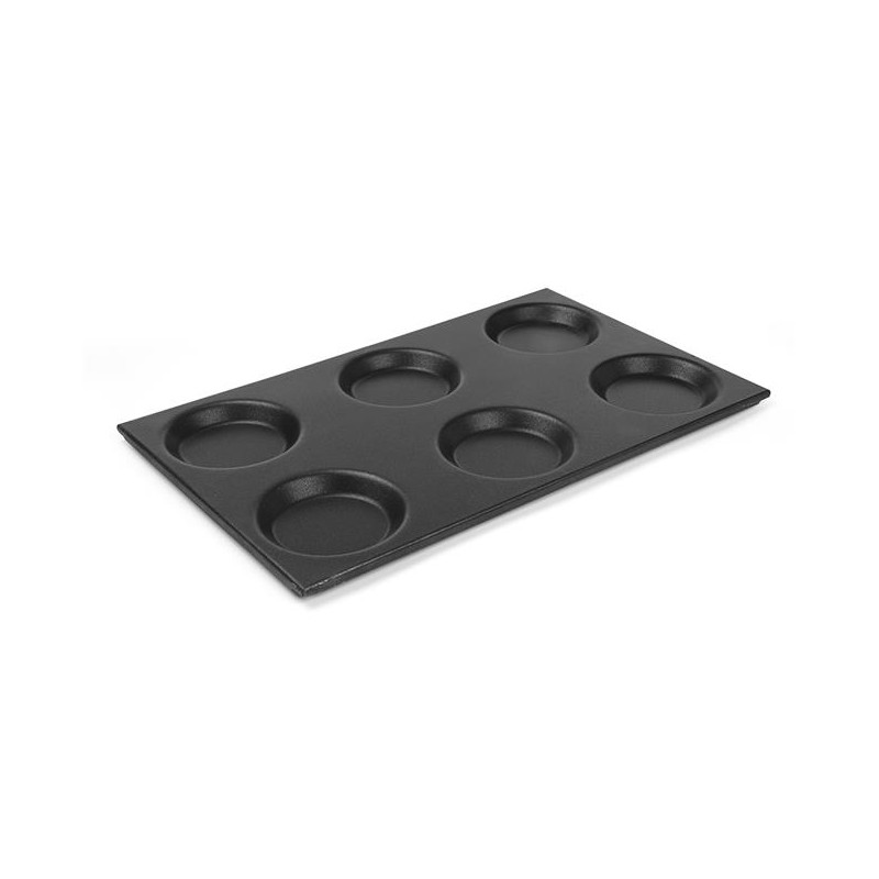 Taca aluminiowa GN 1/1 z okrągłymi formami i powłoką nieprzywierającą 530x325 Hendi | 808757