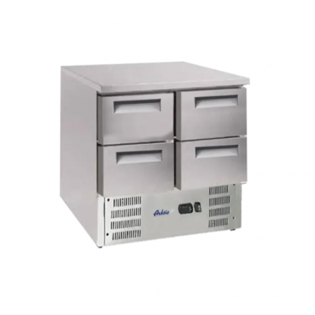 Stół chłodniczy z blatem roboczym ze stali nierdzewnej 4 szuflady Hendi | 236154