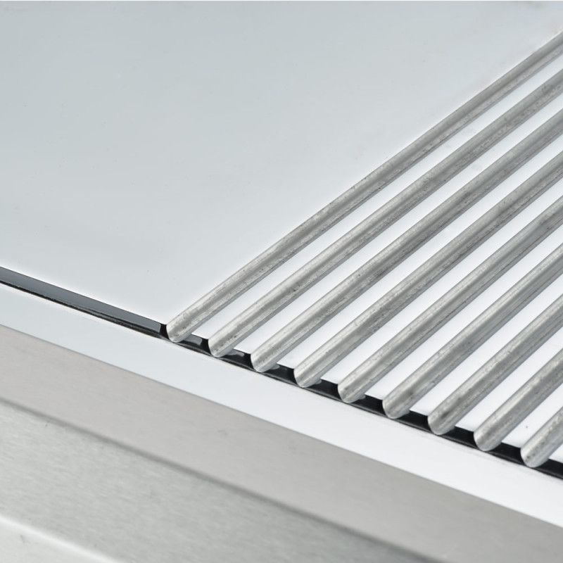 Płyta grillowa elektryczna, chromowana, gładko-ryflowana, P 8.1 kW, U 400 V