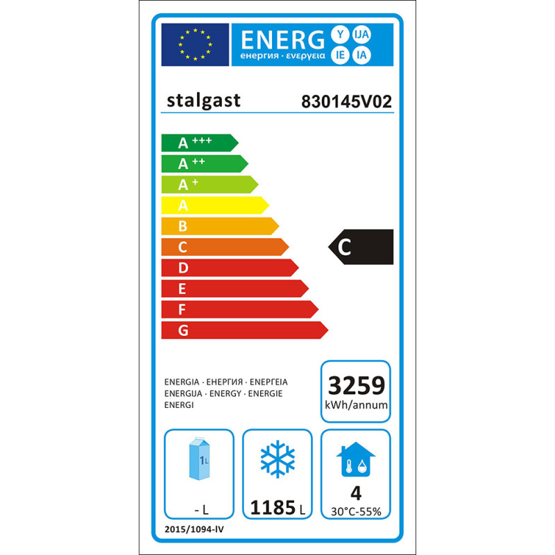 Szafa mroźnicza 2 drzwiowa ze stali nierdzewnej, GN 2/1, V 1300 l
