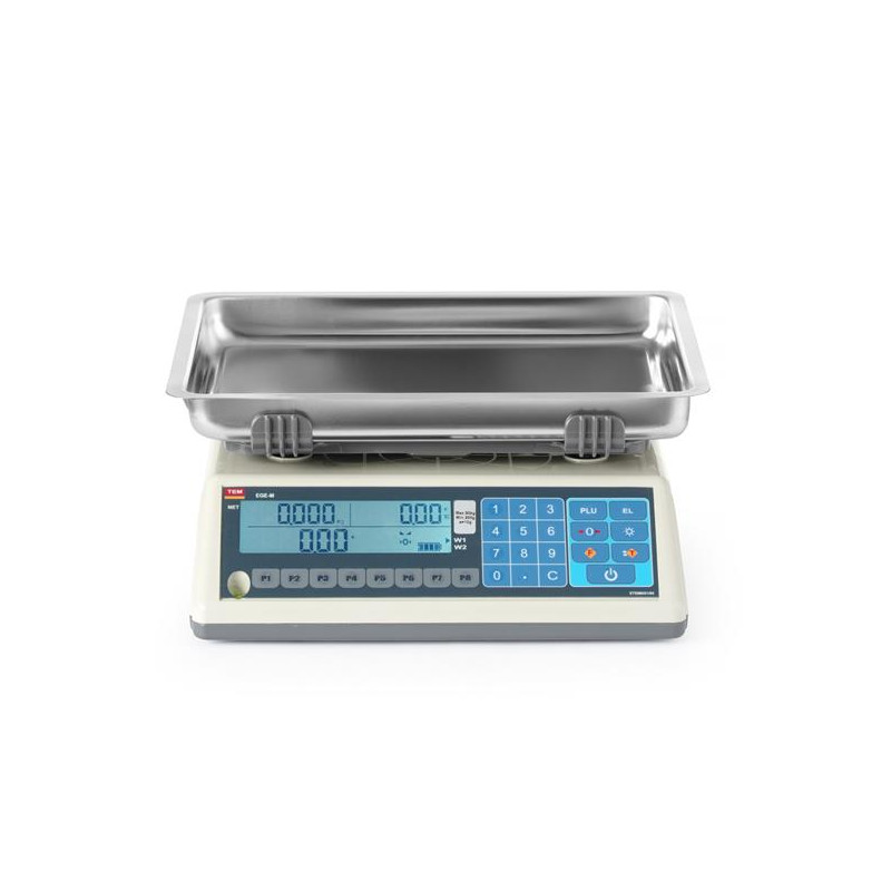 Waga kalkulacyjna LCD z legalizacją, seria EGE, głęboka szalka, 30 kg