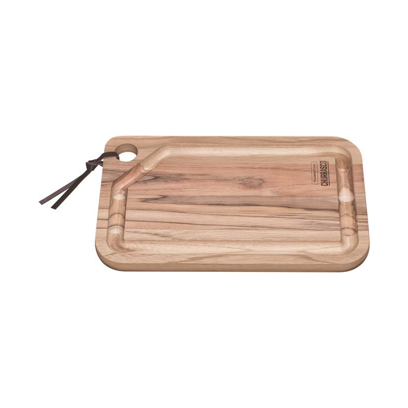 Prostokątna deska do steków 330x200x18 mm linia Churrasco, jasny brąz