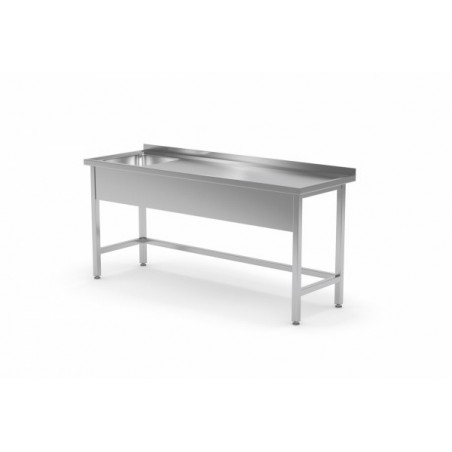 Stół ze zlewem jednokomorowym, wzmocniony bez półki 1200x600x850mm