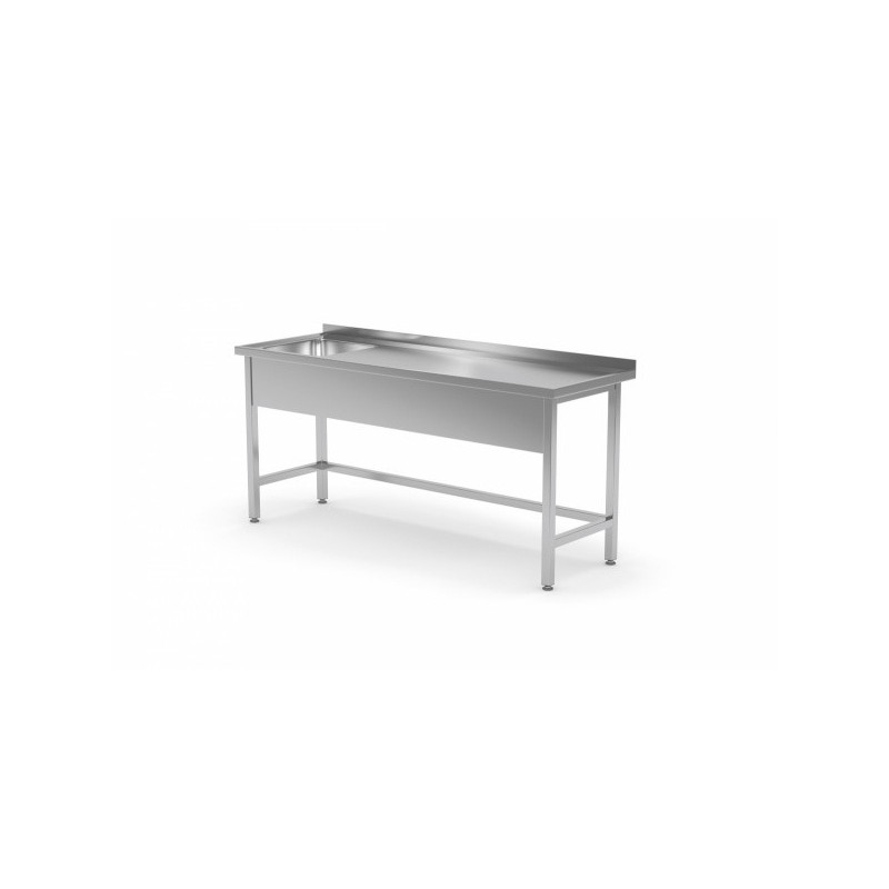 Stół ze zlewem jednokomorowym,wzmocniony bez półki 1500x600x850mm