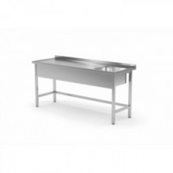 Stół ze zlewem jednokomorowym,wzmocniony bez półki 1400x600x850mm
