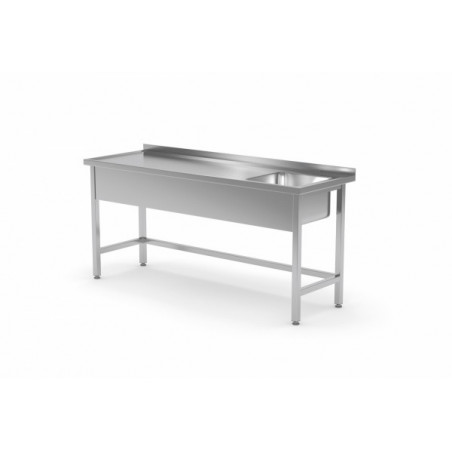 Stół ze zlewem jednokomorowym,wzmocniony bez półki 1600x600x850mm