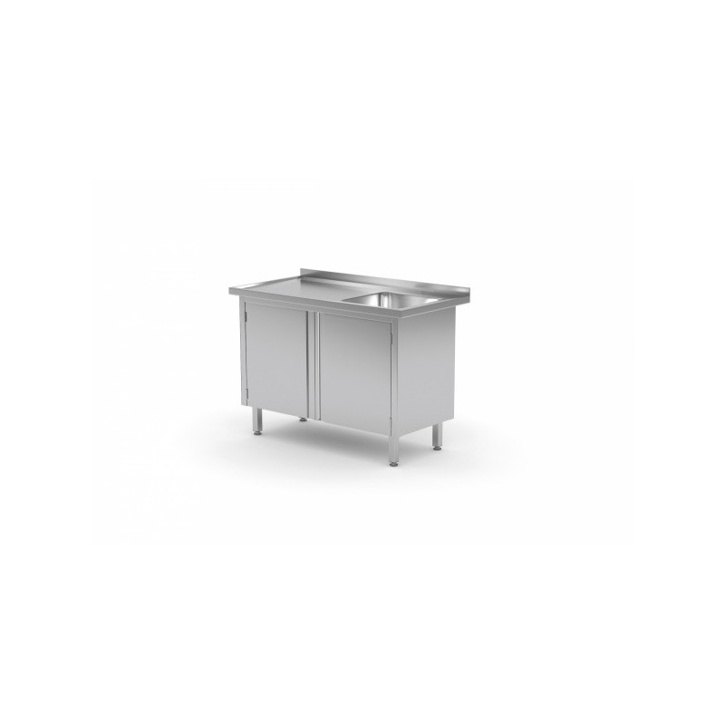 Stół ze zlewem jednokomorowym ,szafka z drzwiami na zawiasach 700x700x850mm