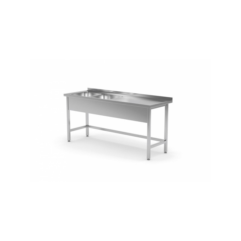 Stół ze zlewem dwukomorowym ,wzmocniony bez półki 1500x600x850mm