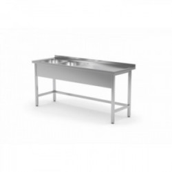 Stół ze zlewem dwukomorowym ,wzmocniony bez półki 1600x700x850mm