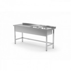 Stół ze zlewem dwukomorowym ,wzmocniony bez półki 1400x600x850mm